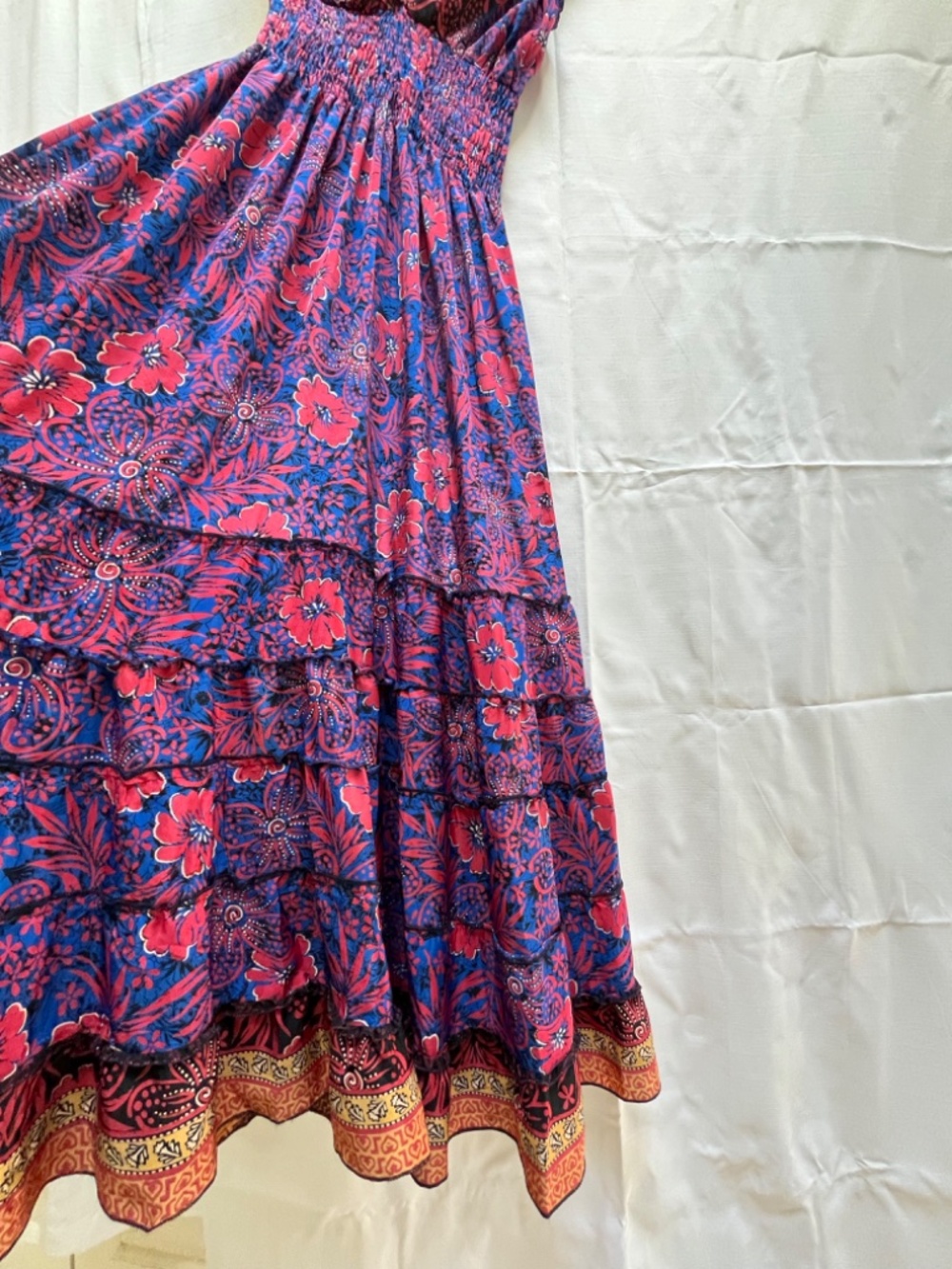 Flowered Ruffle Sleeved Ruched Maxi Sundress - Picture 5 of 6